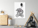 Canvas Print Bear on a Bicycle - Black and White Funny Drawing for Children 149811 additionalThumb 3
