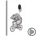 Canvas Print Bear on a Bicycle - Black and White Funny Drawing for Children 149811 additionalThumb 6