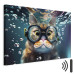 Canvas Art Print AI Cat - Diving Animal in Goggles Among Bubbles - Horizontal 150211 additionalThumb 8