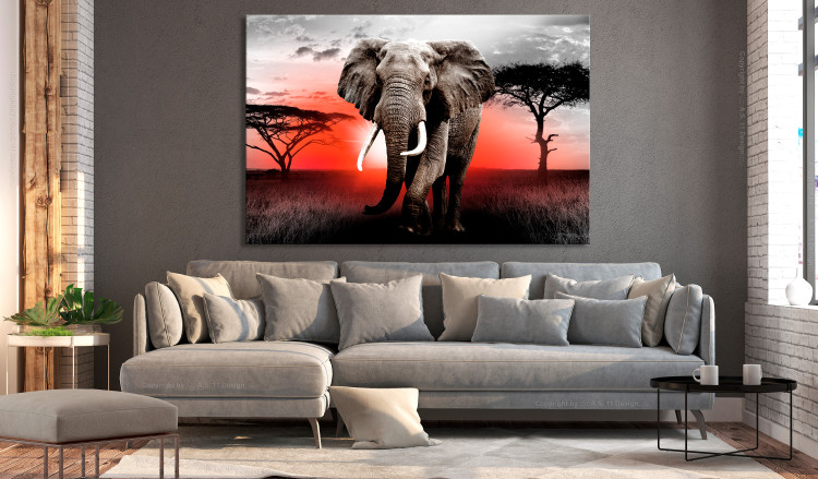 Large canvas print Elephant Against the Setting Sun [Large Format] 150811 additionalImage 5