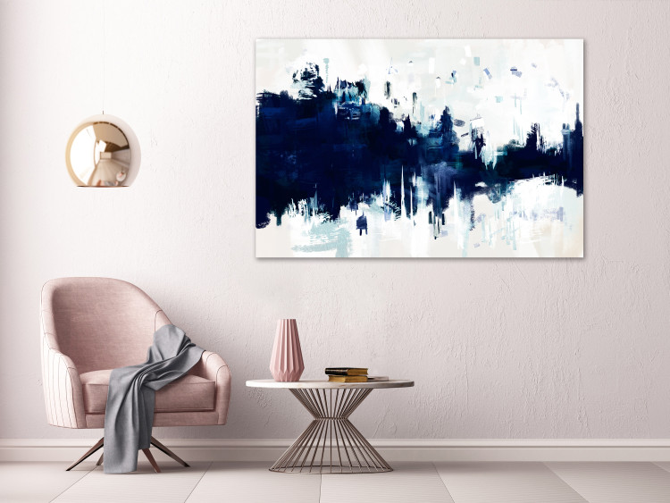 Large canvas print Blue in White - Abstraction With Streaks of Classic Blue [Large Format] 151011 additionalImage 3