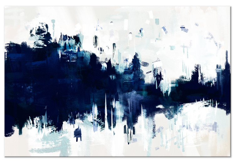 Large canvas print Blue in White - Abstraction With Streaks of Classic Blue [Large Format] 151011