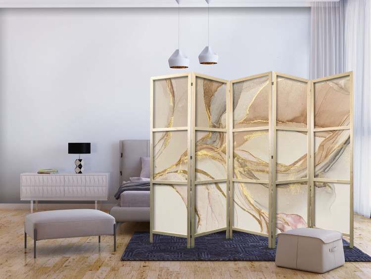 Room Divider Desert Abstraction - Beige Composition Imitating Marble II [Room Dividers] 151911 additionalImage 8