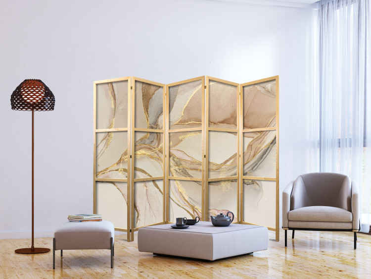 Room Divider Desert Abstraction - Beige Composition Imitating Marble II [Room Dividers] 151911 additionalImage 6