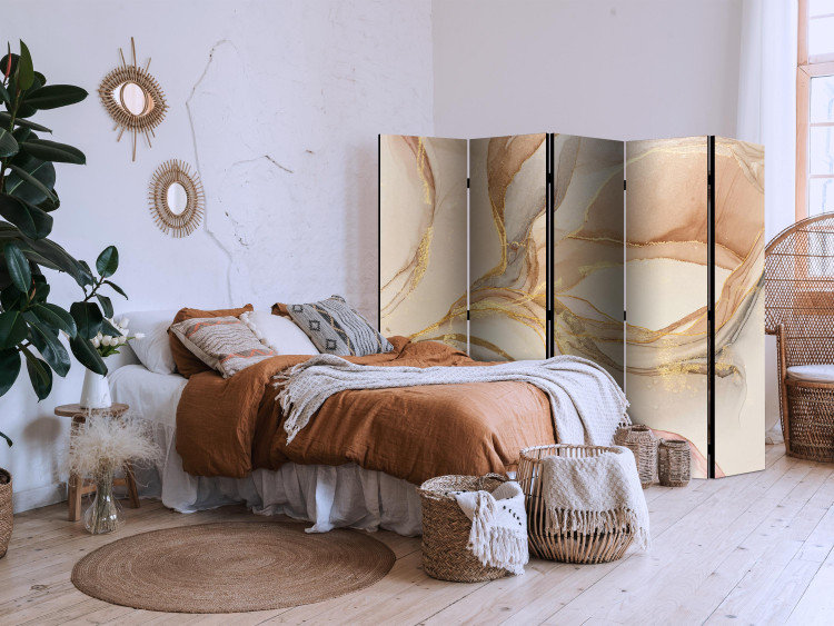 Room Divider Desert Abstraction - Beige Composition Imitating Marble II [Room Dividers] 151911 additionalImage 2