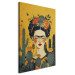 Large canvas print Frida With Cacti - Portrait of the Painter on an Orange Background [Large Format] 152211 additionalThumb 2