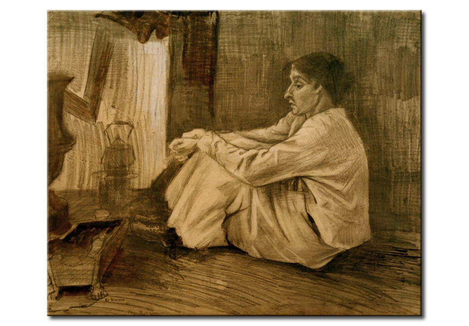 Reproduction Painting Woman Sien with Cigar Sitting near the