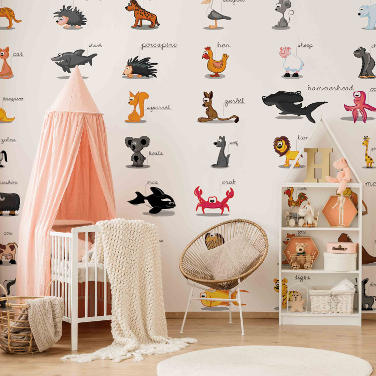Wall Mural Learning Animals in English - Various colorful animals for children 61211 additionalImage 4