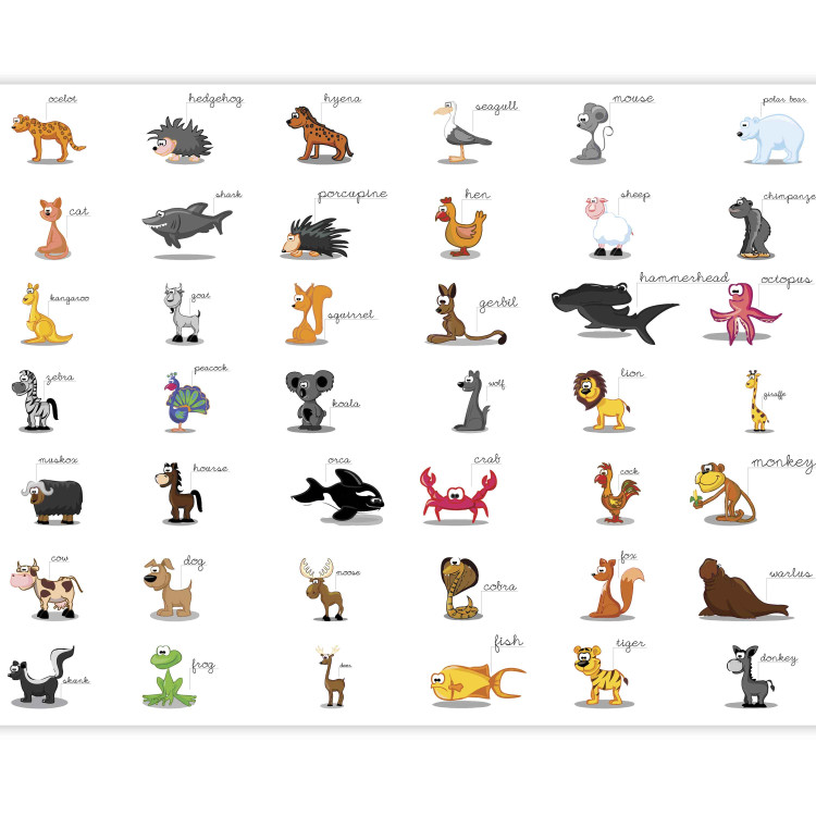 Wall Mural Learning Animals in English - Various colorful animals for children 61211 additionalImage 5