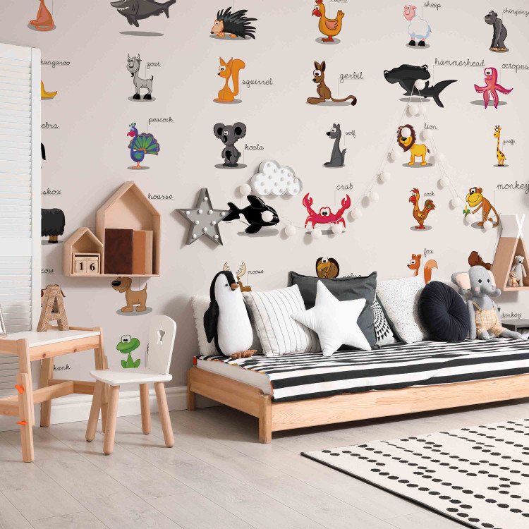 Wall Mural Learning Animals in English - Various colorful animals for children 61211 additionalImage 6
