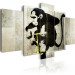 Canvas Print Banksy's Urban Symbolism (5-part) - Animal on Concrete Background 94911 additionalThumb 2