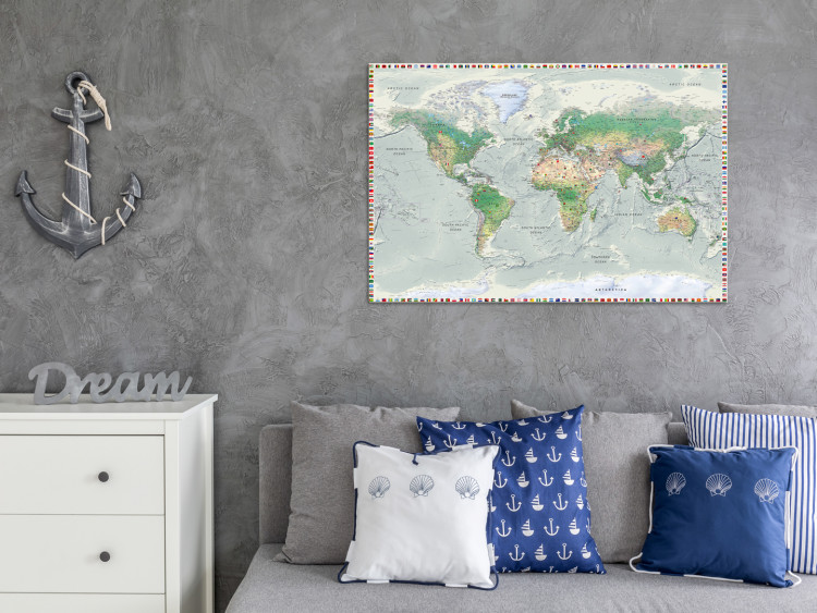 Decorative Pinboard World Map: Graphite Currents [Cork Map] 98011 additionalImage 4