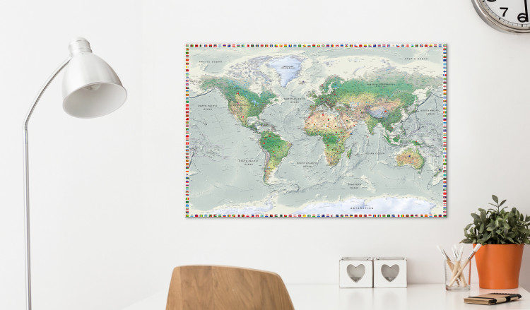 Decorative Pinboard World Map: Graphite Currents [Cork Map] 98011 additionalImage 3