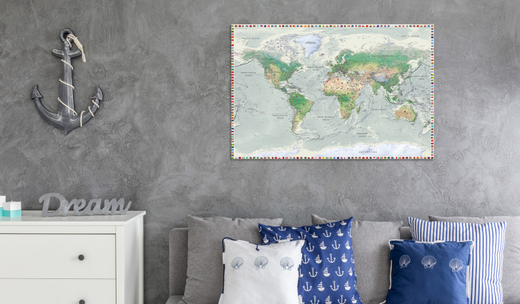 Decorative Pinboard World Map: Graphite Currents [Cork Map] 98011 additionalImage 7