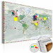 Decorative Pinboard World Map: Graphite Currents [Cork Map] 98011