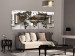 Canvas Elegant Map (5-piece) - Silver-Gold World with Abstraction in Background 105021 additionalThumb 3