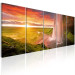 Canvas Print Sunny Waterfall (5-piece) - Landscape with Sunset in Mountains 105621 additionalThumb 2