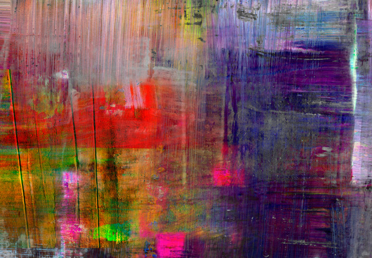 Canvas Print Colorful abstraction - a city hidden behind a rainy car window 106221 additionalImage 5