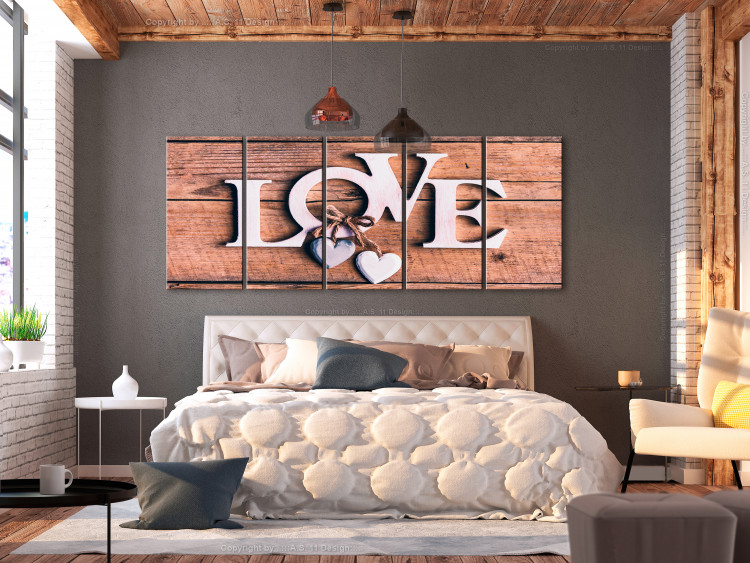 Canvas Print Wooden Letters (5 Parts) Narrow 106921 additionalImage 3
