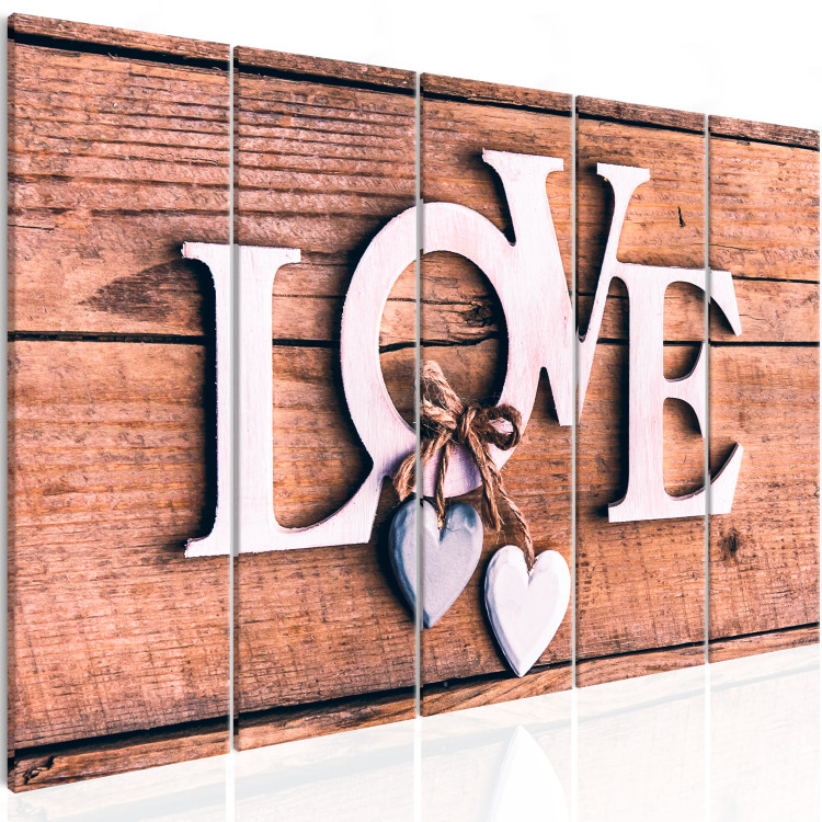 Canvas Print Wooden Letters (5 Parts) Narrow 106921 additionalImage 2