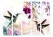 Folding Screen Hummingbirds and Flowers II - bird and colorful plants on a multicolored background 107421 additionalThumb 3