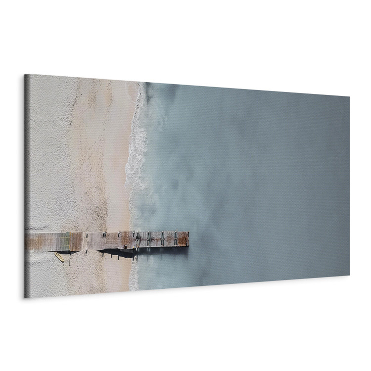 Canvas Art Print Sea and Wooden Bridge (1 Part) Narrow Grey 113821 additionalImage 2