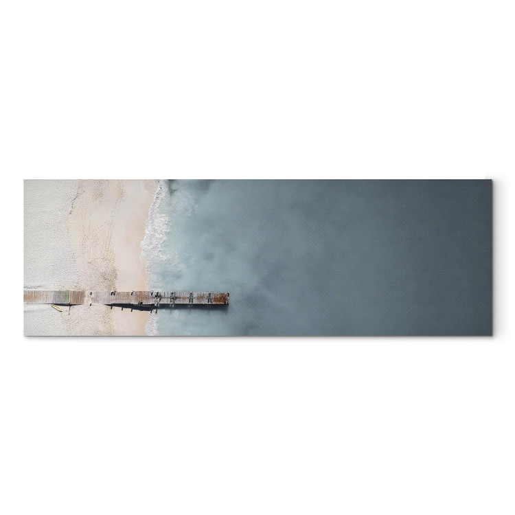 Canvas Art Print Sea and Wooden Bridge (1 Part) Narrow Grey 113821 additionalImage 7