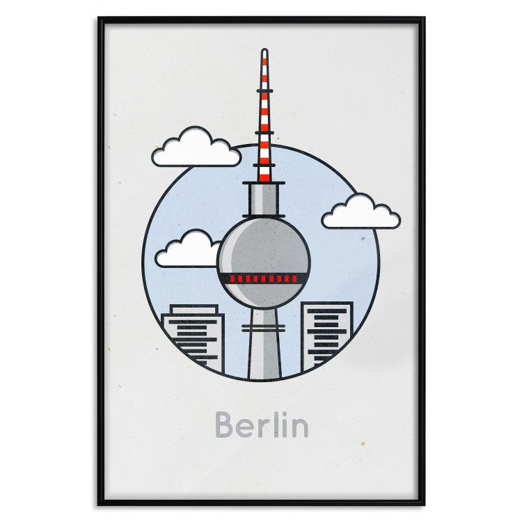 Poster Berlin - urban architecture of Germany amidst clouds and English text 114321 additionalImage 24
