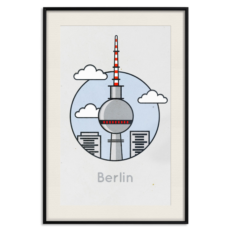Poster Berlin - urban architecture of Germany amidst clouds and English text 114321 additionalImage 18