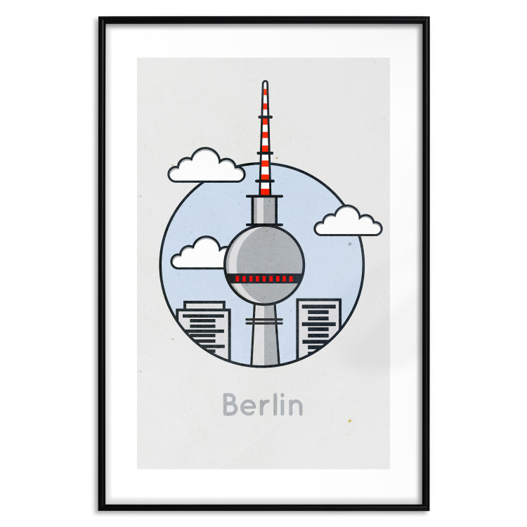 Poster Berlin - urban architecture of Germany amidst clouds and English text 114321 additionalImage 17