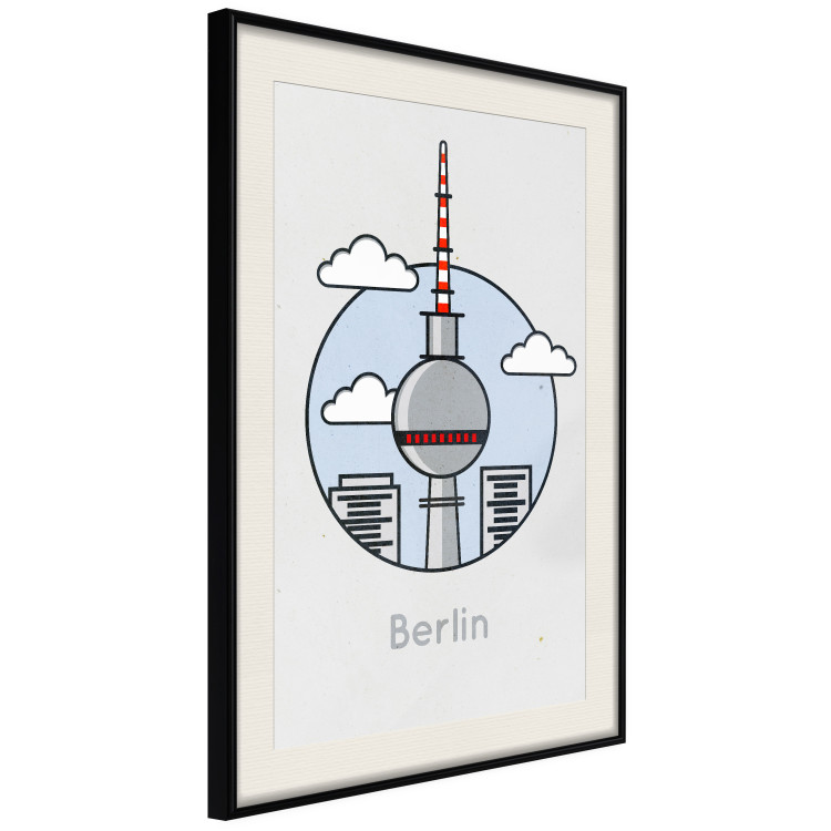 Poster Berlin - urban architecture of Germany amidst clouds and English text 114321 additionalImage 3