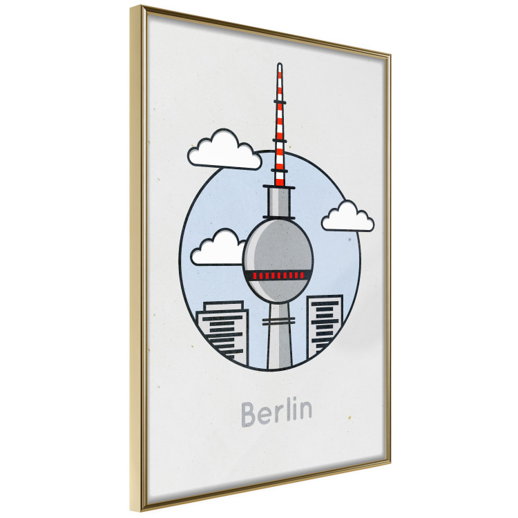 Poster Berlin - urban architecture of Germany amidst clouds and English text 114321 additionalImage 12