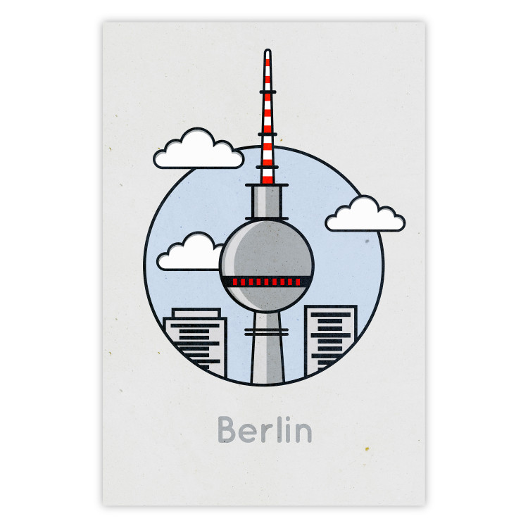 Poster Berlin - urban architecture of Germany amidst clouds and English text 114321