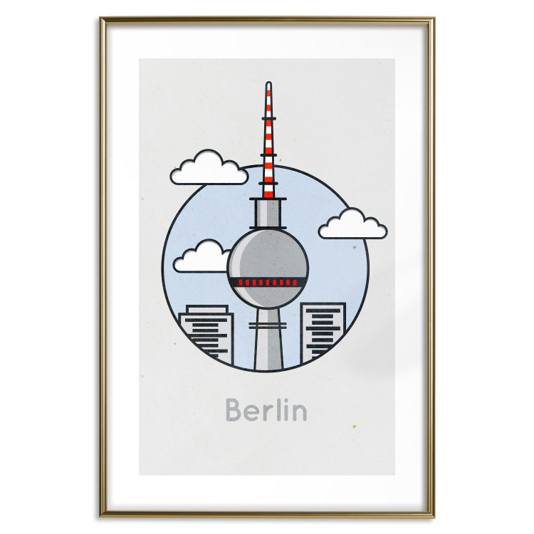 Poster Berlin - urban architecture of Germany amidst clouds and English text 114321 additionalImage 16
