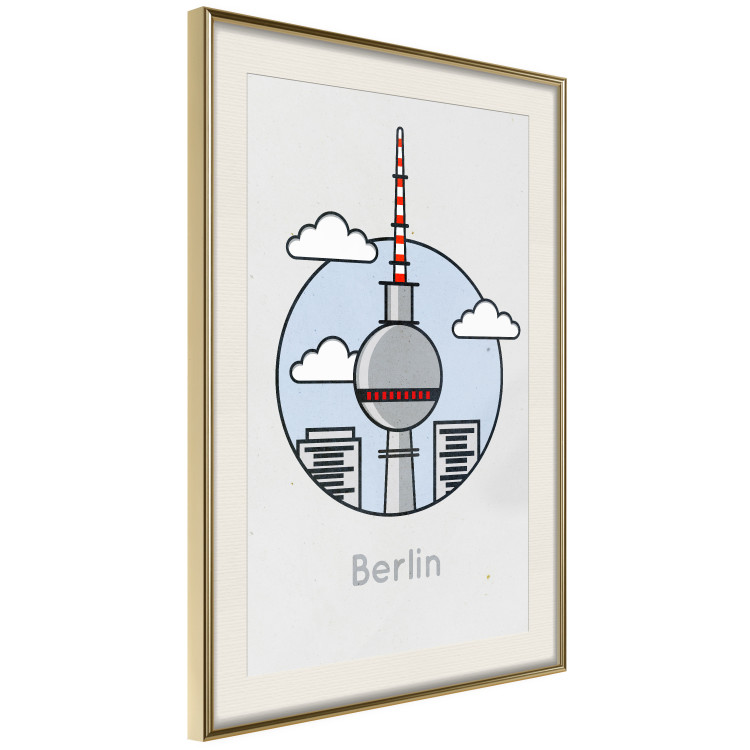 Poster Berlin - urban architecture of Germany amidst clouds and English text 114321 additionalImage 2