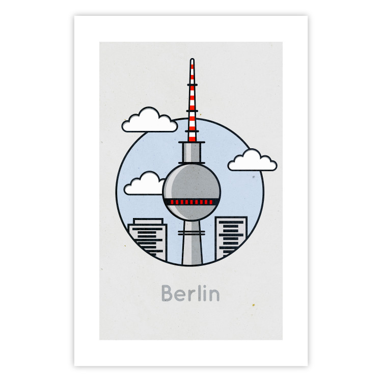Poster Berlin - urban architecture of Germany amidst clouds and English text 114321 additionalImage 19
