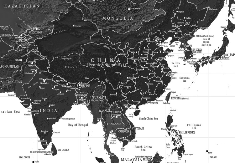 Photo Wallpaper Black and White Map 114521 additionalImage 4