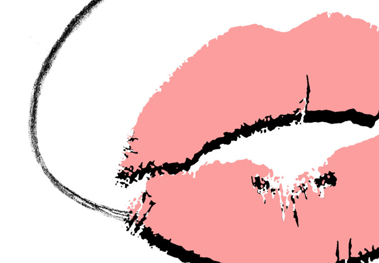Canvas Print Woman's Lips (1-part) - Black and White Outline of a Delicate Face 115221 additionalImage 4