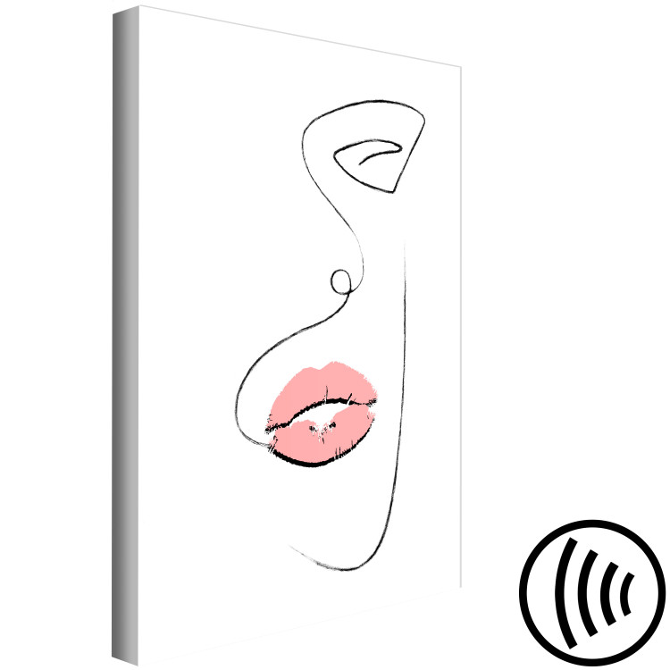 Canvas Print Woman's Lips (1-part) - Black and White Outline of a Delicate Face 115221 additionalImage 6