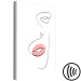 Canvas Print Woman's Lips (1-part) - Black and White Outline of a Delicate Face 115221 additionalThumb 6