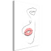 Canvas Print Woman's Lips (1-part) - Black and White Outline of a Delicate Face 115221 additionalThumb 2