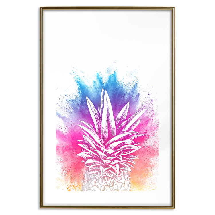 Poster Colorful Pineapple - composition with a tropical fruit on an explosion of colors background 115321 additionalImage 14