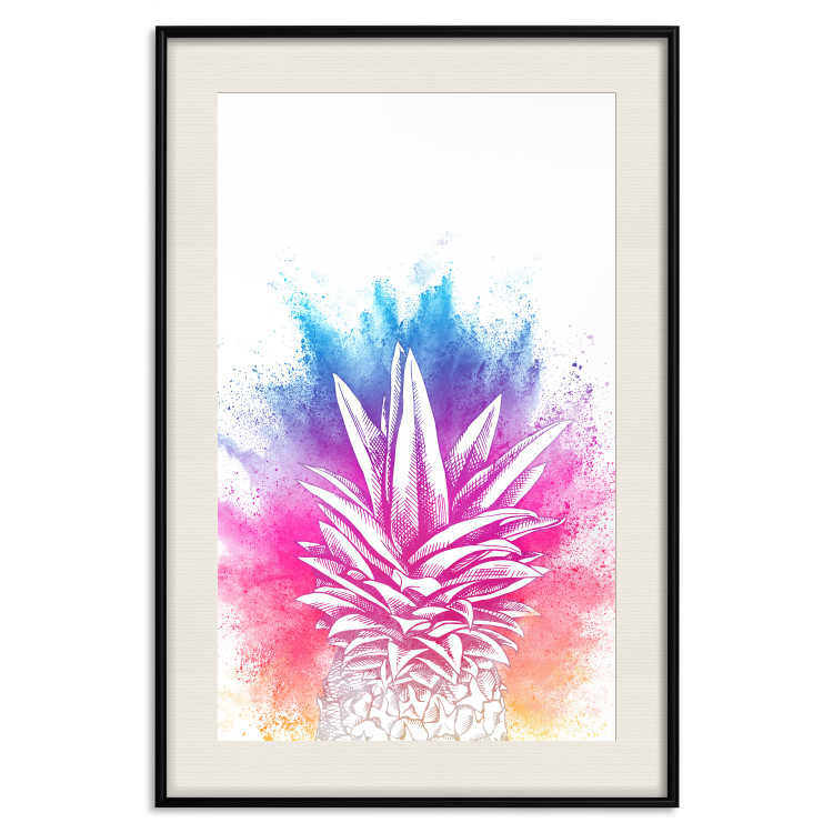 Poster Colorful Pineapple - composition with a tropical fruit on an explosion of colors background 115321 additionalImage 18