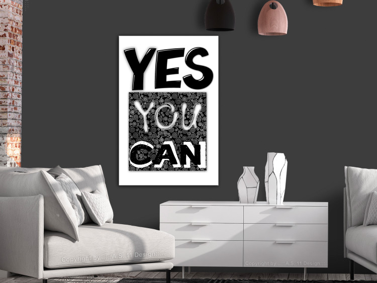 Canvas Print Challenge (1-part) - Large Motivational Text on Black and White Background 116321 additionalImage 3
