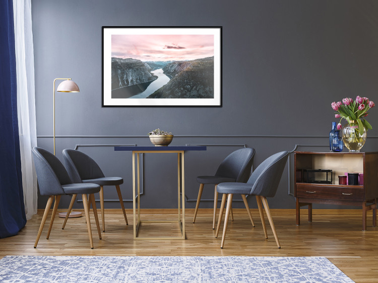 Wall Poster Lake Ringedalsvatnet - majestic landscape of mountains and pink sky 117621 additionalImage 6