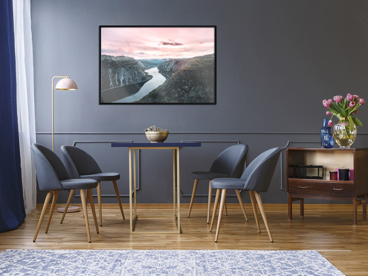 Wall Poster Lake Ringedalsvatnet - majestic landscape of mountains and pink sky 117621 additionalImage 3