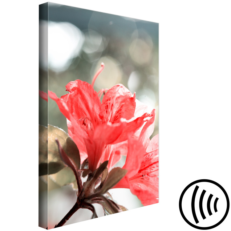 Canvas Art Print Hibiscus red - a minimalist photo of a twig and flowers 121621 additionalImage 6