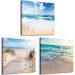 Canvas Art Print Blue Wave (3-part) - Maritime Landscape in Summer Sun Rays 122821 additionalThumb 2