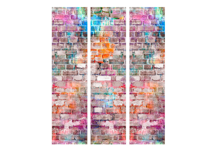 Room Divider Chromatic Wall - texture of gray bricks with a colorful hue 123021 additionalImage 3