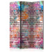 Room Divider Chromatic Wall - texture of gray bricks with a colorful hue 123021
